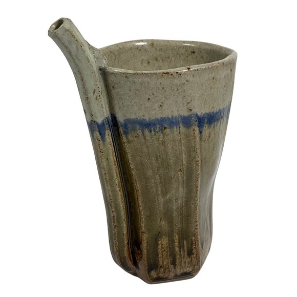 Walt Schmidt Hickory Tree Studio Art Pottery Handmade Mug Cup Built-In Straw - Picture 3 of 7